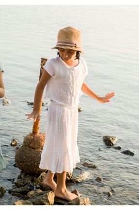 لباس سفید زنانه بافتنی پنبه (نخی) پوشاک ساحلی کد 311086527