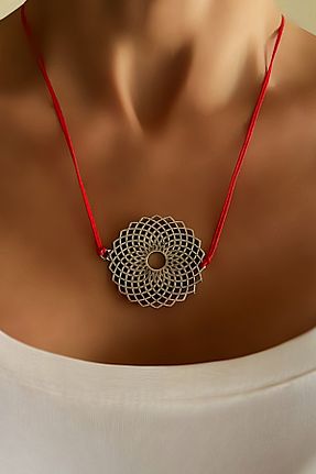 گردنبند جواهر قرمز زنانه Wish Silver Aksesuar - کد 311203864