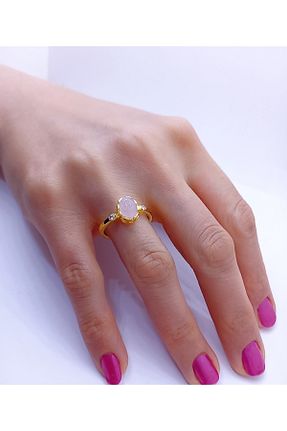 انگشتر نقره طلائی زنانه 14 عیار EZİLA SİLVER - کد 309417292