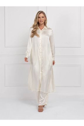 ست بالاتنه و پائین تنه سفید زنانه بافتنی janbely - کد 310642777