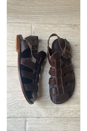 صندل قهوه ای مردانه پاشنه تخت DaphneSandals - کد 311174030
