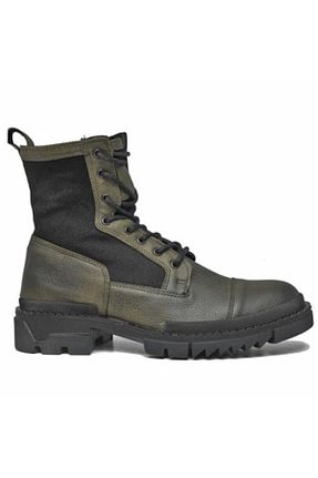 بوت / نیم بوت خاکی مردانه چرم مصنوعی Conteyner - کد 51928304