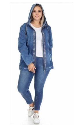 کاپشن سایز بزرگ آبی زنانه سایز بزرگ HaiModa - کد 53536877