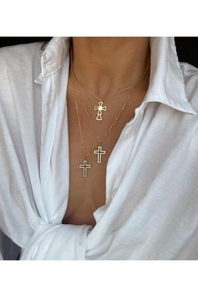 گردنبند جواهر طلائی زنانه روکش طلا Vi store - کد 52535779