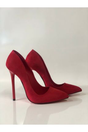 کفش پاشنه بلند کلاسیک قرمز زنانه جیر پاشنه نازک پاشنه بلند ( +10 cm) کد 50011379