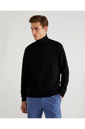 پلیور مشکی مردانه ساده United Colors of Benetton - کد 54582275