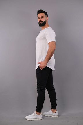 ست بالاتنه و پائین تنه سفید مردانه بافتنی oversıze - کد 93968161