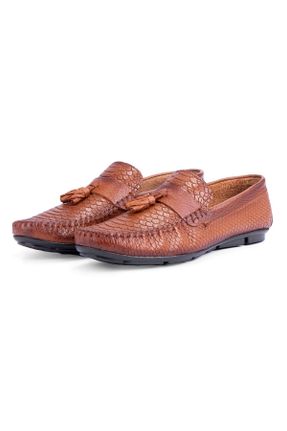کفش کژوال قهوه ای مردانه چرم طبیعی پاشنه کوتاه ( 4 - 1 cm ) پاشنه ساده کد 311802688