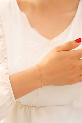 دستبند نقره طلائی زنانه 925 عیار Midyat Nurtaş Gümüş - کد 311843654