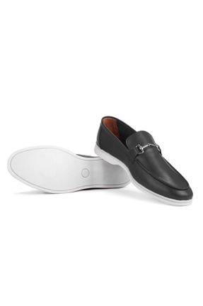 کفش کژوال مشکی مردانه چرم طبیعی پاشنه کوتاه ( 4 - 1 cm ) پاشنه ساده کد 311979113