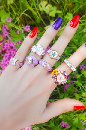 انگشتر نقره بنفش زنانه زیرکن MorMajor Silver - کد 299089316