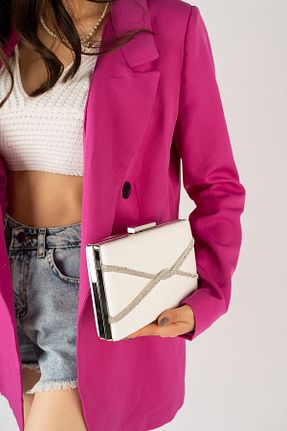 کیف مجلسی سفید زنانه چرم مصنوعی Moda Değirmeni - کد 305127873