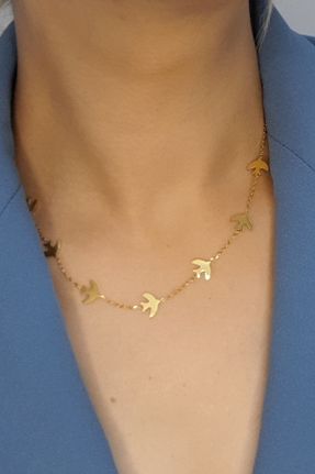 گردنبند استیل طلائی زنانه استیل ضد زنگ کد 311599458