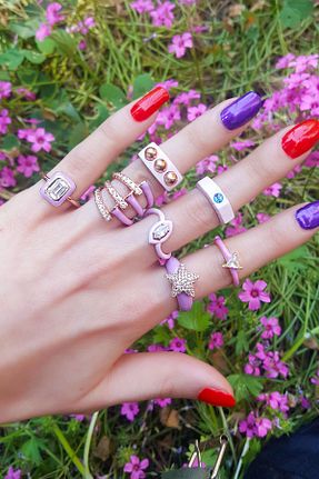 انگشتر نقره بنفش زنانه زیرکن MorMajor Silver - کد 303517266