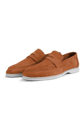 کفش کژوال قهوه ای مردانه چرم طبیعی پاشنه کوتاه ( 4 - 1 cm ) پاشنه ساده کد 312037122