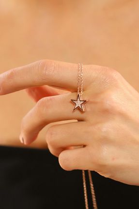 گردنبند نقره صورتی زنانه 925 عیار Sophia Nora - کد 164530286