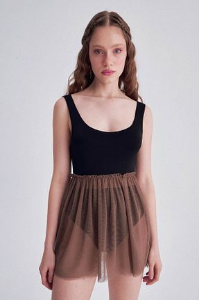 بادی مشکی زنانه یقه مربعی LAMODEMAPASS - کد 311558259