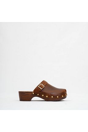 دمپائی قهوه ای زنانه چرم خالص DaphneSandals - کد 311874738