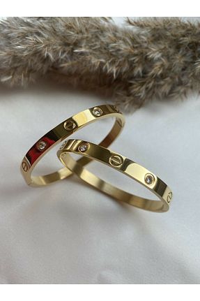 دستبند استیل (فولاد) طلائی زنانه استیل (فولاد) Has - کد 302232676