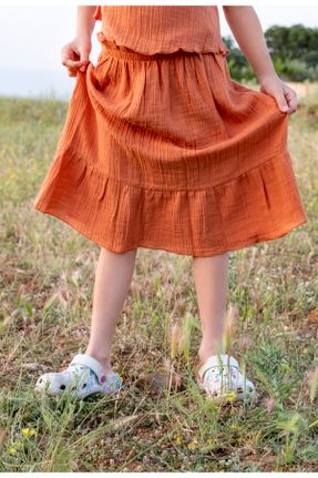 لباس نارنجی زنانه بافتنی پنبه (نخی) پوشاک ساحلی کد 312714390