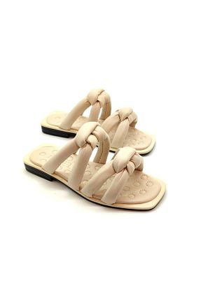 دمپائی بژ زنانه چرم مصنوعی Rebel shoes - کد 313156530