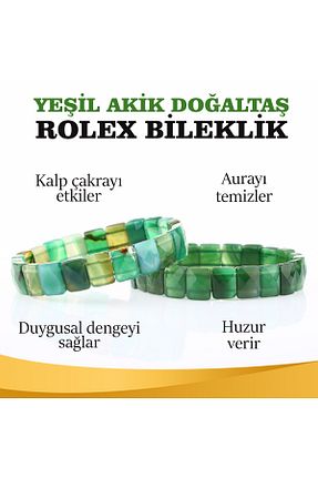 دستبند جواهر سبز زنانه سنگ طبیعی OSMANLI DOĞAL TAŞ - کد 313218491