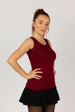 بادی زرشکی زنانه یقه دوچرخه Nacar - کد 71738388