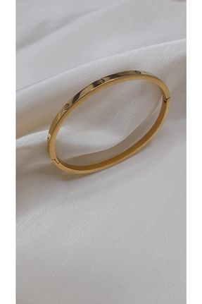 دستبند استیل (فولاد) طلائی زنانه استیل (فولاد) nilüfer takı tasarım - کد 312892977