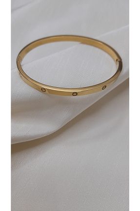 دستبند استیل (فولاد) طلائی زنانه استیل (فولاد) nilüfer takı tasarım - کد 312892977