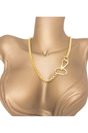 گردنبند جواهر طلائی زنانه استیل ضد زنگ کد 313463550