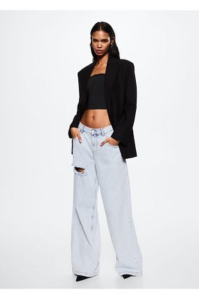 تیشرت مشکی زنانه Straplez MANGO - کد 313515003