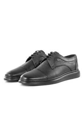 کفش کلاسیک مشکی مردانه چرم طبیعی پاشنه کوتاه ( 4 - 1 cm ) پاشنه ساده کد 313684884