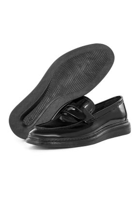 کفش کلاسیک مشکی مردانه چرم طبیعی پاشنه کوتاه ( 4 - 1 cm ) پاشنه ساده کد 314113787