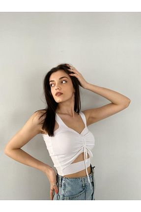 بلوز سفید زنانه ساده PASTELL BUTİK - کد 312754427