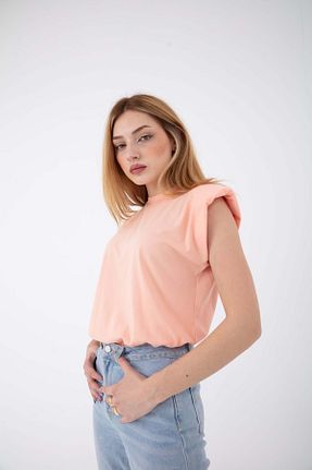 تیشرت نارنجی زنانه رگولار Mad&Calf - کد 313499811