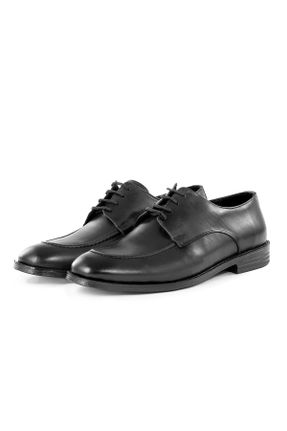 کفش کلاسیک مشکی مردانه چرم طبیعی پاشنه کوتاه ( 4 - 1 cm ) پاشنه ساده کد 313614653