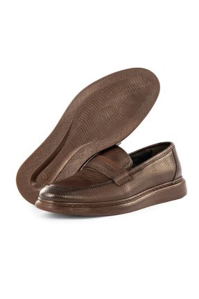 کفش کلاسیک قهوه ای مردانه چرم طبیعی پاشنه کوتاه ( 4 - 1 cm ) پاشنه ساده کد 313689429