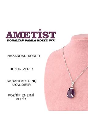 گردنبند جواهر بنفش زنانه سنگ OSMANLI DEĞERLİ TAŞ - کد 313731581