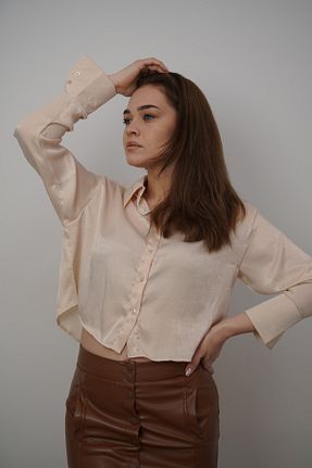 پیراهن بژ زنانه رگولار BUTİGİNİZ - کد 313988710
