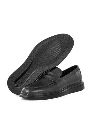 کفش کلاسیک مشکی مردانه چرم طبیعی پاشنه کوتاه ( 4 - 1 cm ) پاشنه ساده کد 313915988