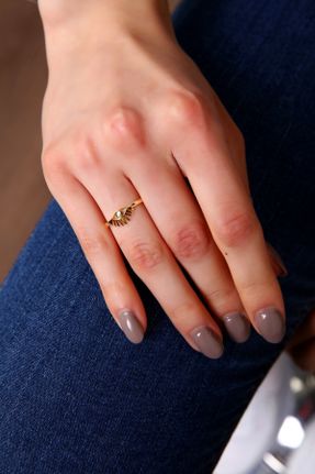 انگشتر جواهر طلائی زنانه روکش طلا کد 314191912