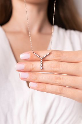 گردنبند نقره صورتی زنانه 925 عیار Forenza - کد 73705662
