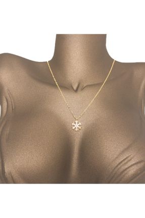 گردنبند جواهر طلائی زنانه استیل ضد زنگ کد 313463897