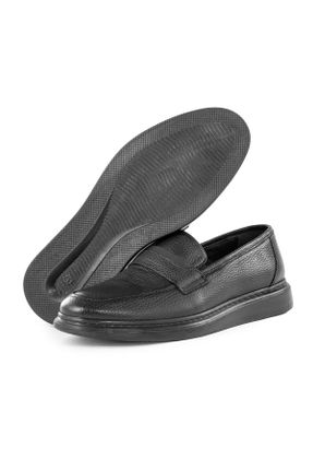 کفش کلاسیک مشکی مردانه چرم طبیعی پاشنه کوتاه ( 4 - 1 cm ) پاشنه ساده کد 313682950