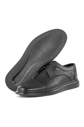 کفش کلاسیک مشکی مردانه چرم طبیعی پاشنه کوتاه ( 4 - 1 cm ) پاشنه ساده کد 313684884