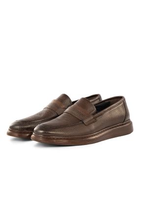 کفش کلاسیک قهوه ای مردانه چرم طبیعی پاشنه کوتاه ( 4 - 1 cm ) پاشنه ساده کد 313689429