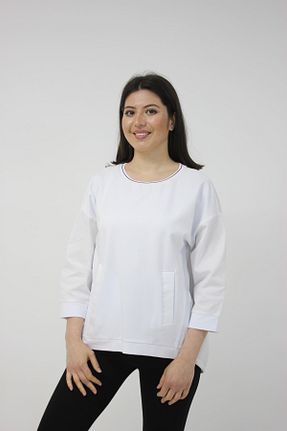 بلوز سفید زنانه چاپی Cliche - کد 314183524