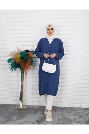 کلاه و ابایا آبی زنانه بافتنی Genel Markalar - کد 315251139