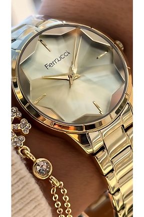 ساعت مچی زرد زنانه 36-40 میلی متر Ferrucci - کد 315473813
