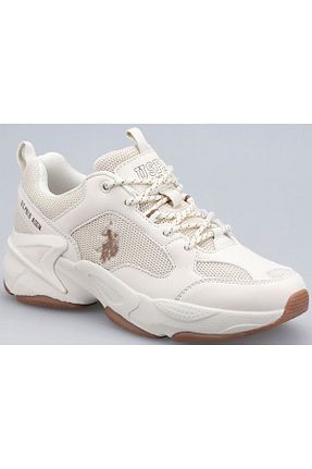 کفش اسنیکر بژ زنانه بند دار U.S. Polo Assn. - کد 315656470
